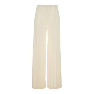 Jucca Women White Trousers With Elastic Waist In Fabric Woman